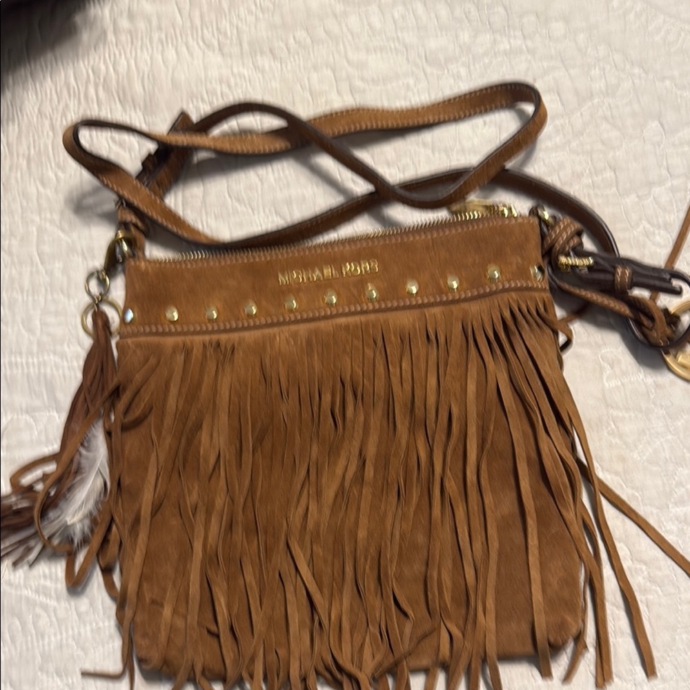 Michael Kors Tan Fringe Crossbody Bag